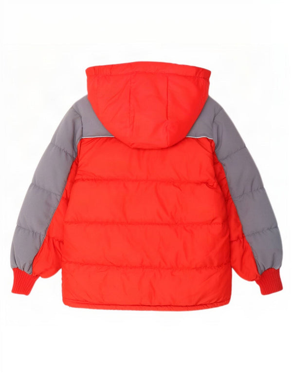 Jaqueta acolchoada com capuz Nike Boys 7-8 anos XL vermelho colorblock poliéster