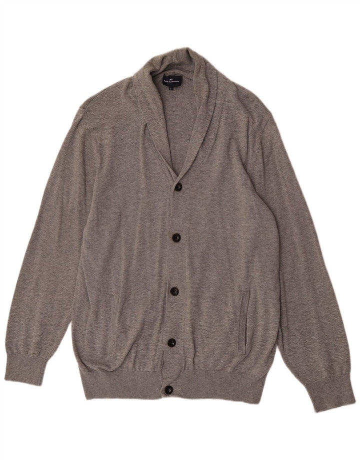 Suéter masculino Marks & Spencer Blue Harbor Cardigan grande algodão cinza