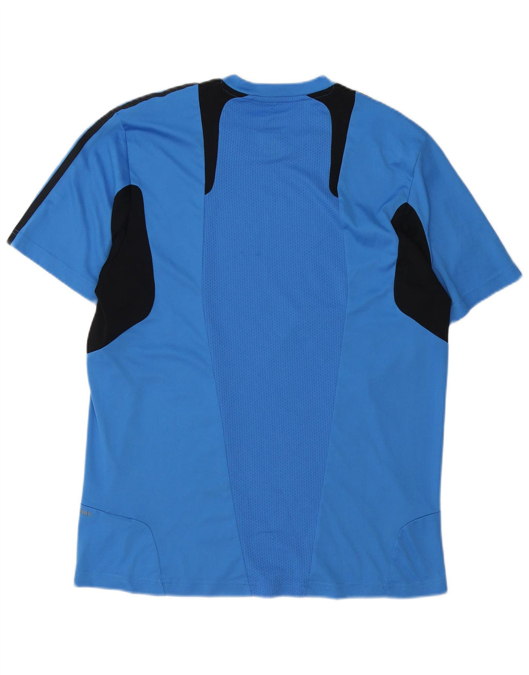 Adidas Mens Climacool Camiseta Top Grande Azul Colorblock Poliéster