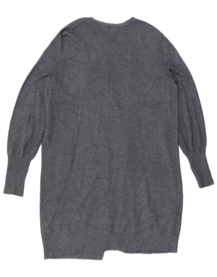 Marks & Spencer Suéter feminino Longline Open Cardigan Reino Unido 10 Pequeno Cinza