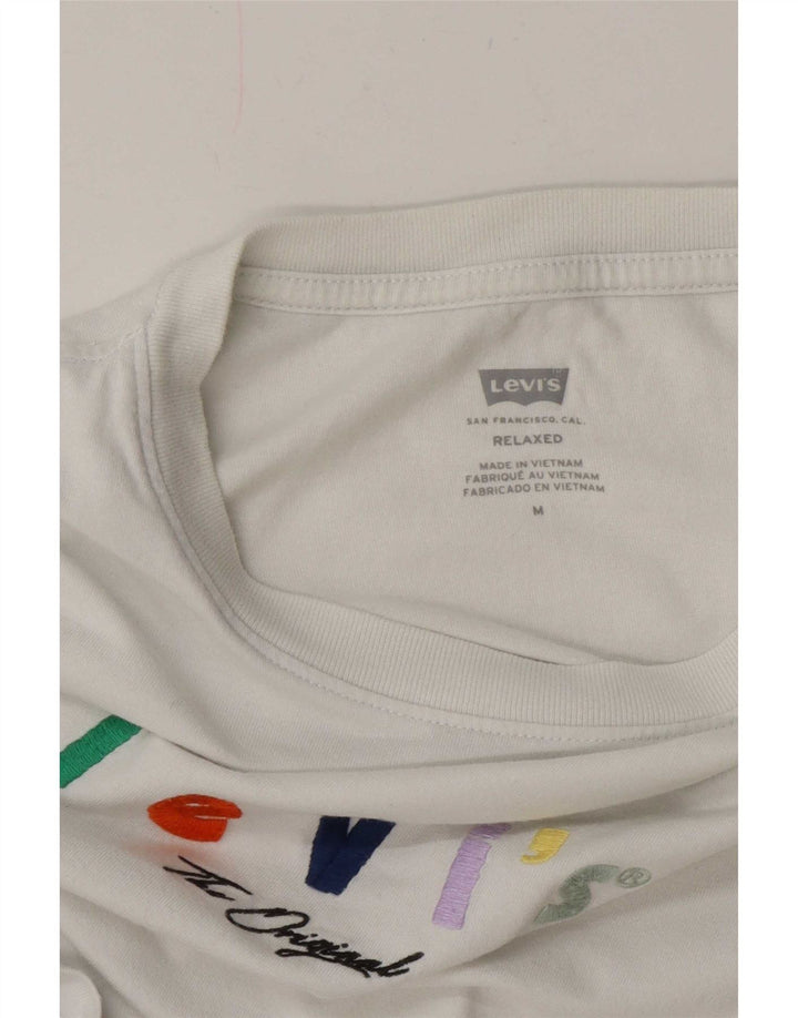 Camiseta feminina Levi's Relaxed Fit Graphic UK 14 Médio Branco