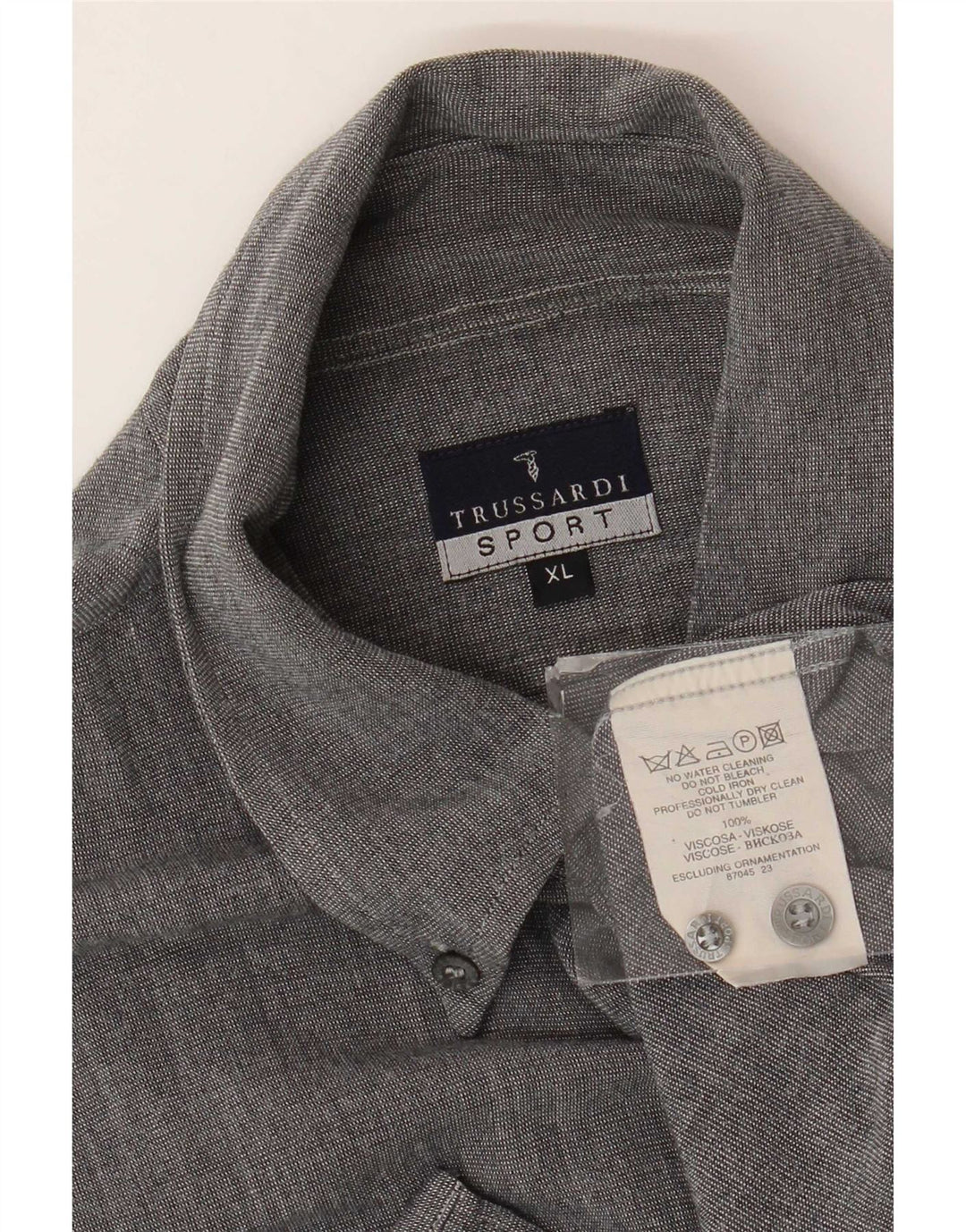 Camisa masculina Trussardi XL cinza viscose