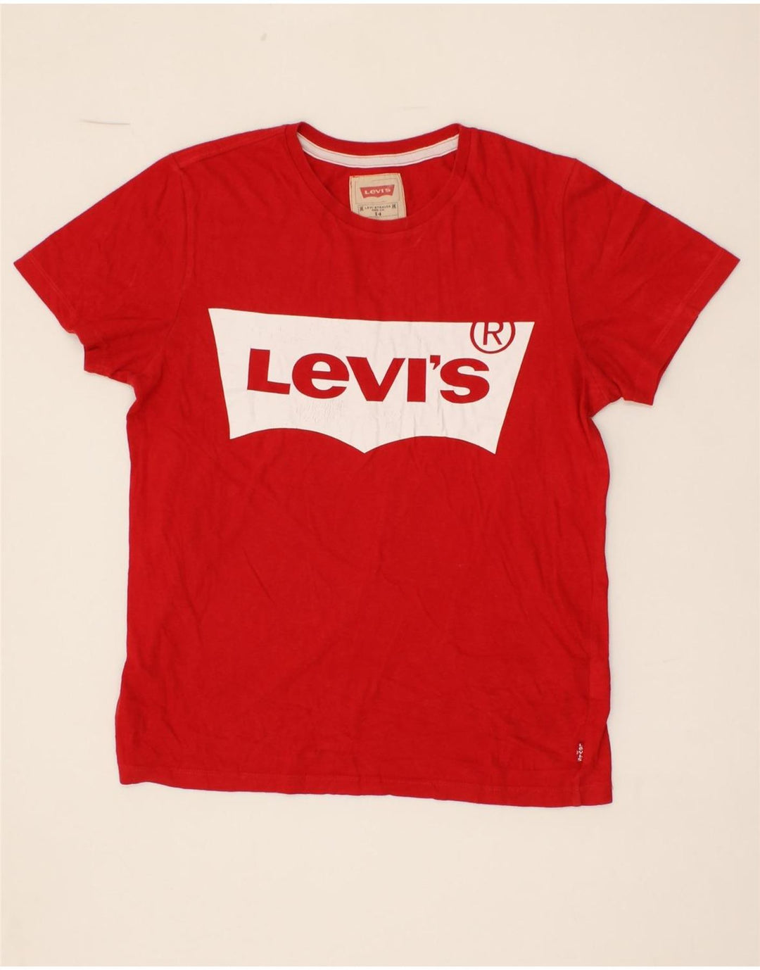 LEVI'S Girls Graphic T-Shirt Top 13-14 Years Red Cotton Vintage Levi's and Second-Hand Levi's from Messina Hembry 
