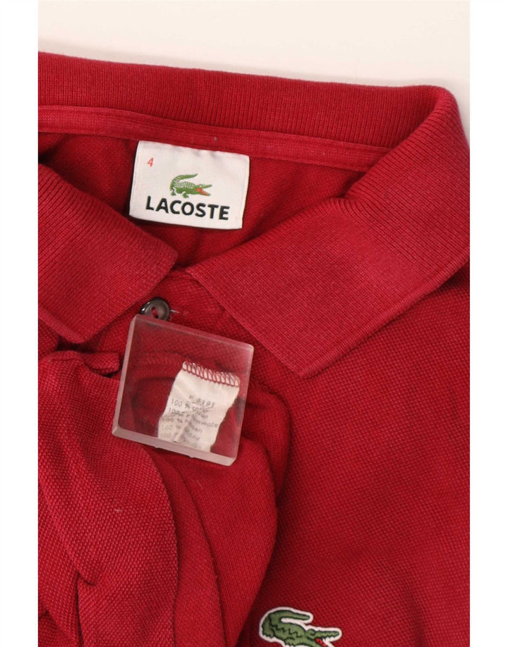 Camisa polo masculina Lacoste tamanho 4 médio algodão Borgonha