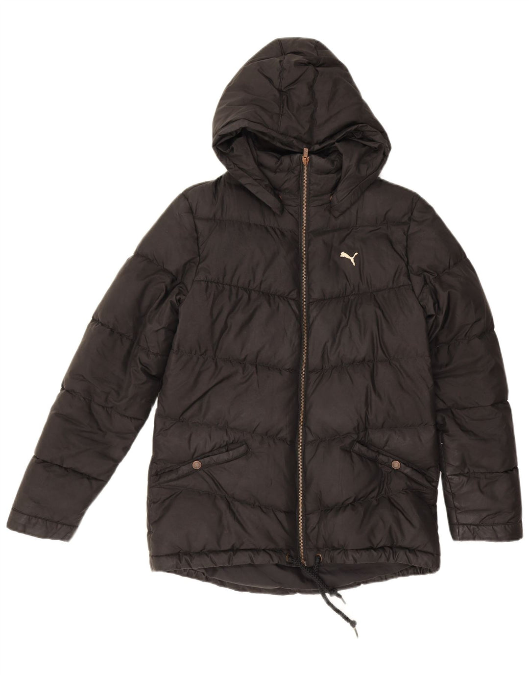 Jaqueta acolchoada com capuz feminina Puma UK 12 poliéster preto médio
