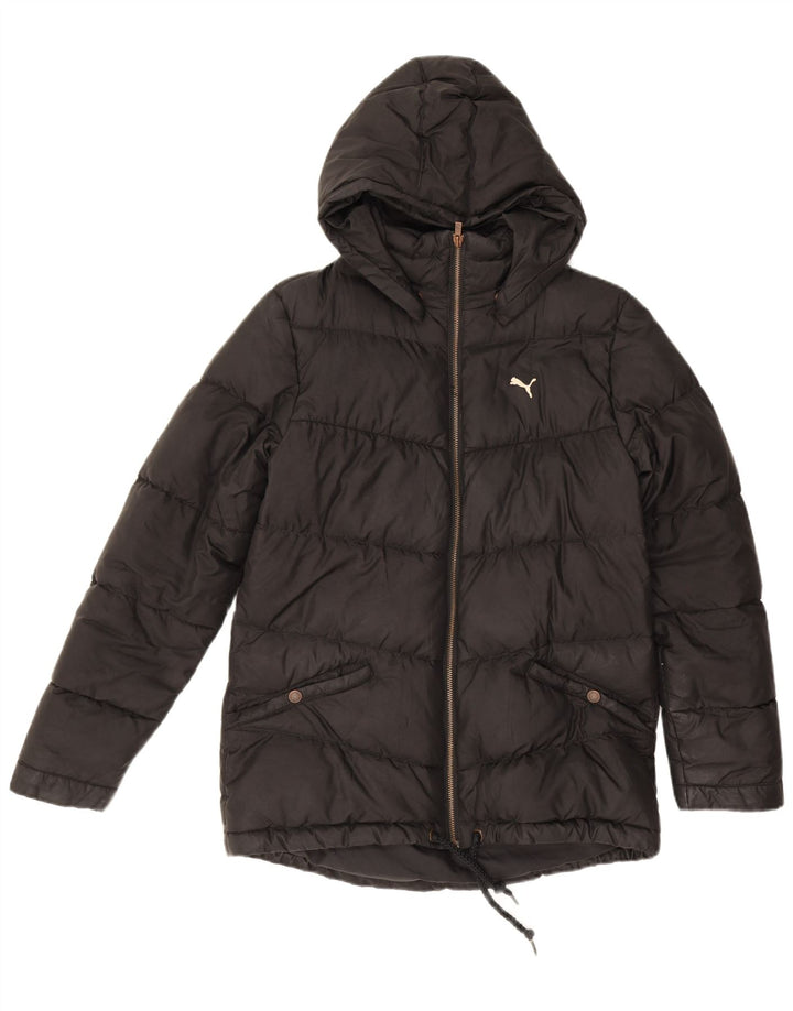 Jaqueta acolchoada com capuz feminina Puma UK 12 poliéster preto médio