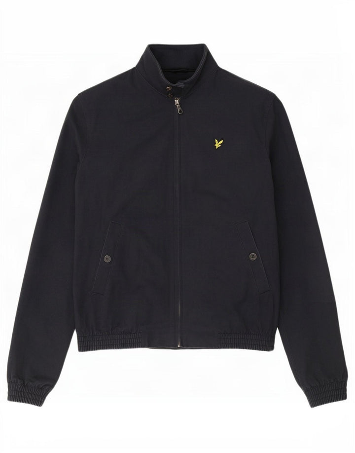 Jaqueta bomber masculina Lyle & Scott Reino Unido 40 grande algodão azul marinho