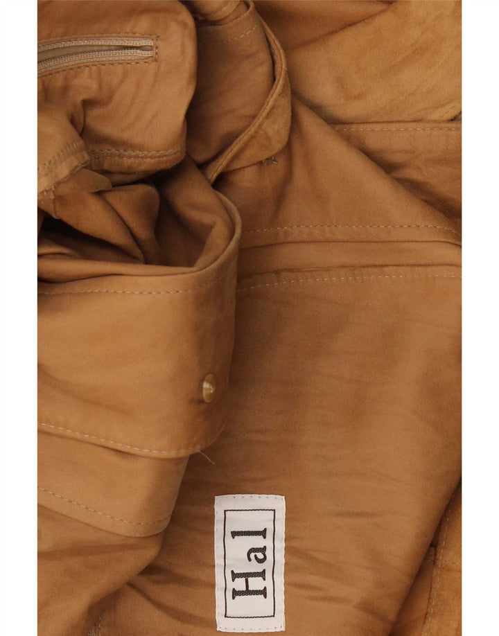 Jaqueta de camurça masculina vintage UK 40 grande bege