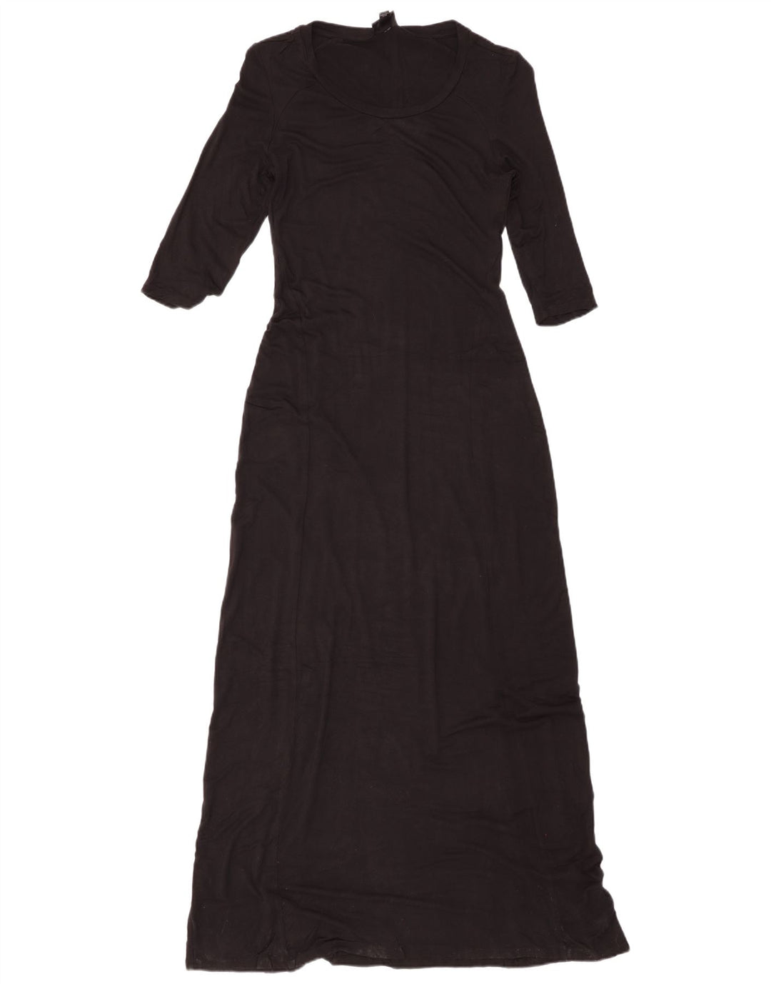 Vestido maxi feminino MOSSIMO manga 3/4 UK 6 XS preto rayon
