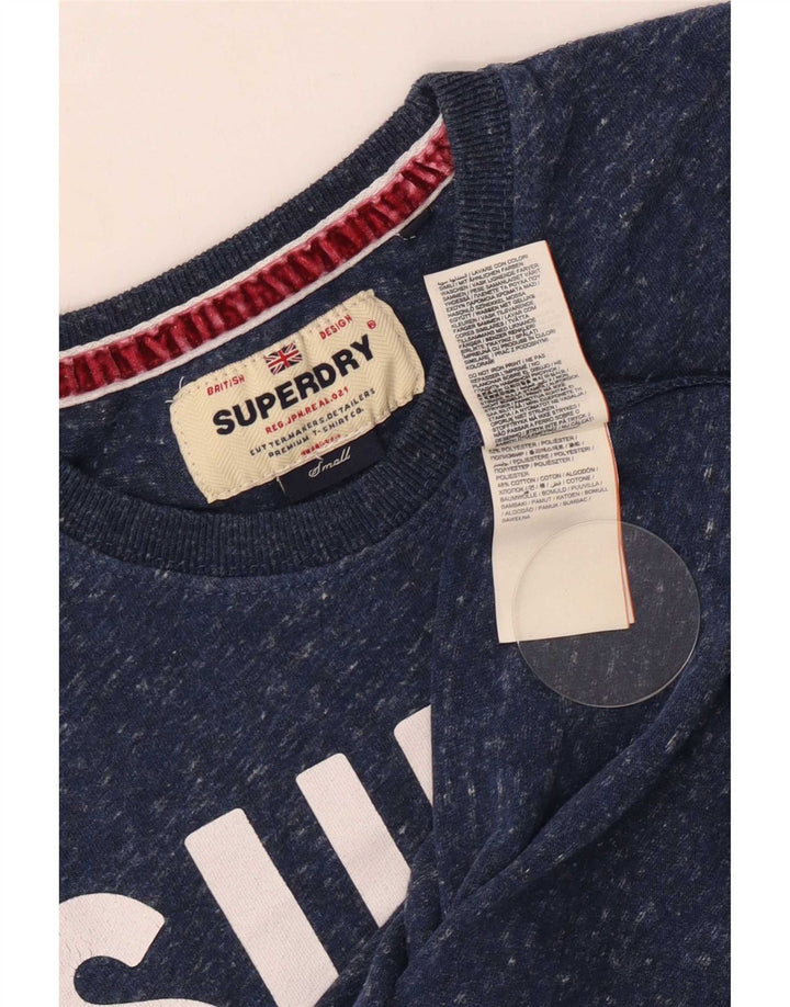 Superdry camiseta masculina gráfica top pequeno poliéster manchado azul marinho