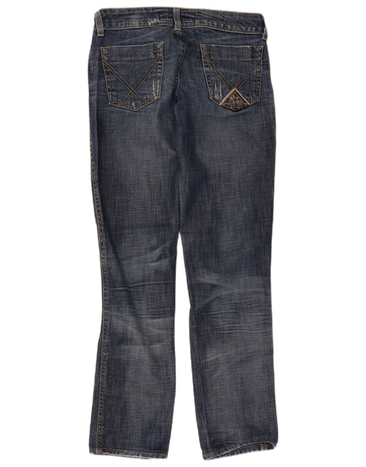 Calça jeans feminina Roy Rogers desgastada reta IT 42 médio W28 L30 azul