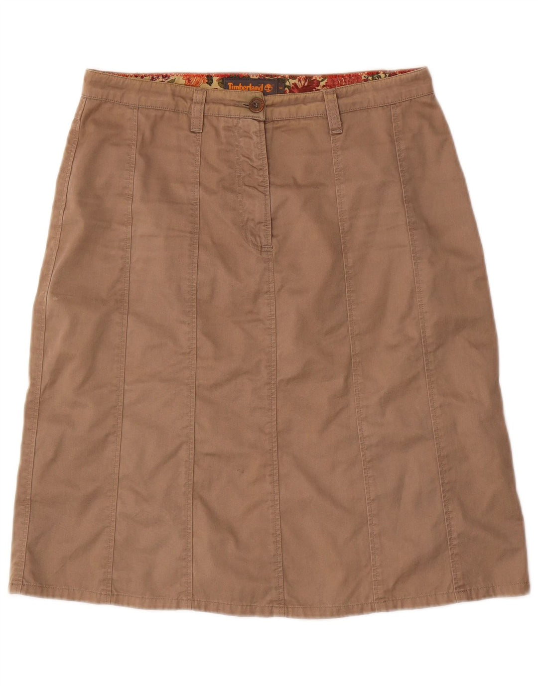 Saia feminina Timberland A-Line US 6 médio W30 algodão marrom