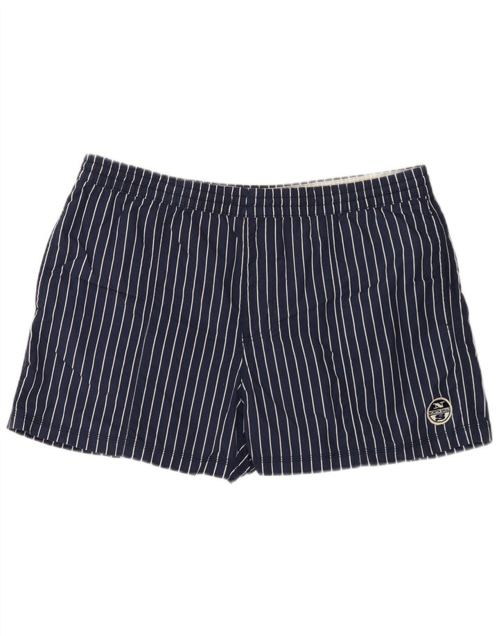 Shorts de natação masculino North Sails grande risca de giz azul marinho poliamida