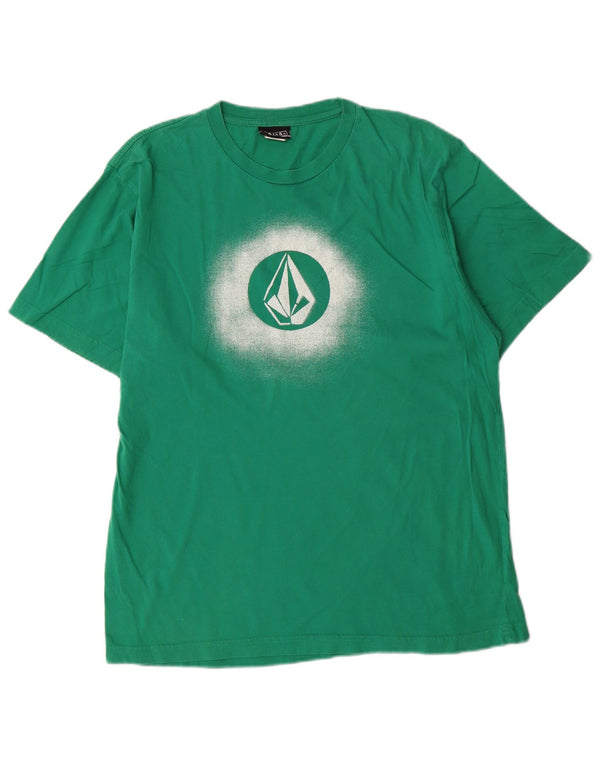 Camiseta masculina gráfica Volcom grande algodão verde