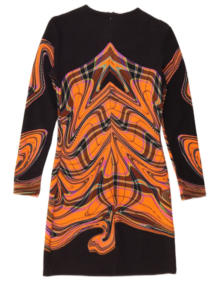 Vestido feminino Desigual com bainha com padrão abstrato Reino Unido 12 médio preto