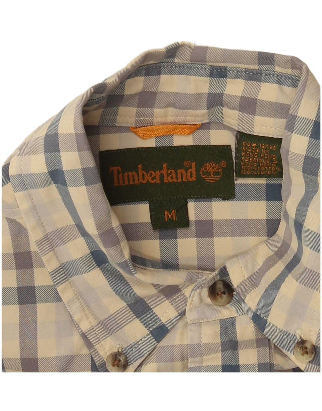 Camisa masculina Timberland médio bege algodão guingão