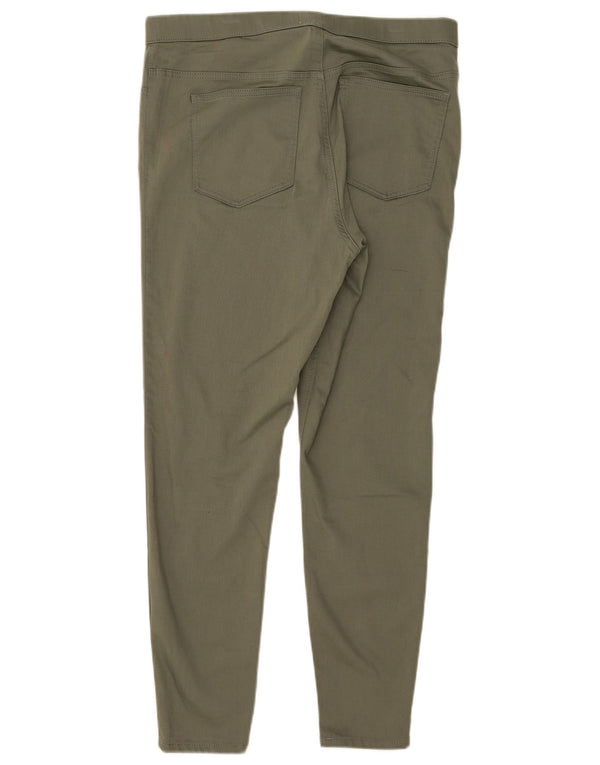 Calça jeans feminina Marks & Spencer UK 16 grande W34 L27 algodão cáqui