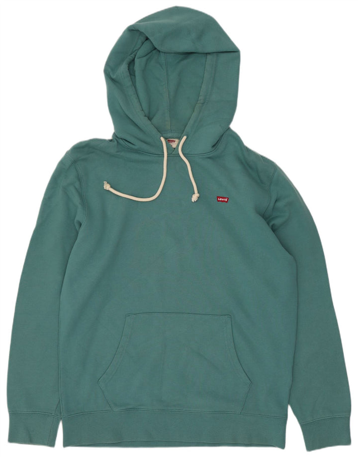Suéter com capuz masculino Levi's Standard médio azul algodão