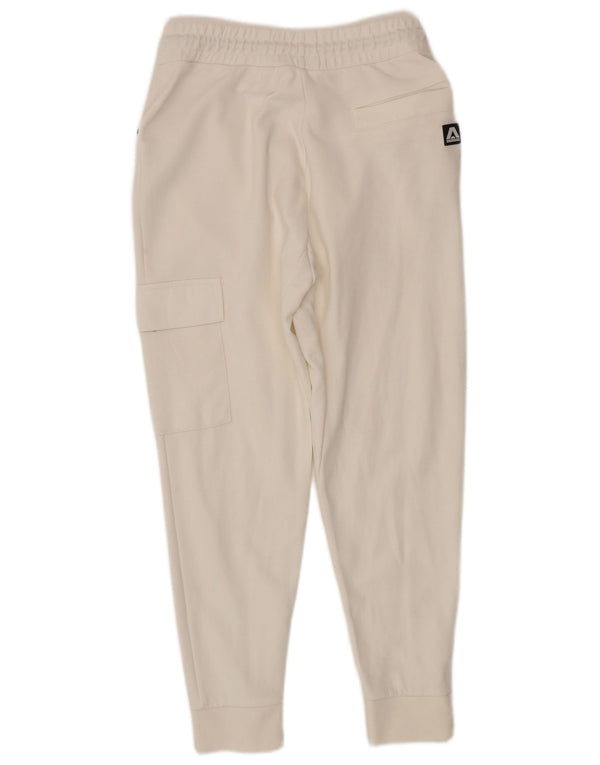 Calça de treino masculina Zara Cargo Joggers pequeno algodão branco