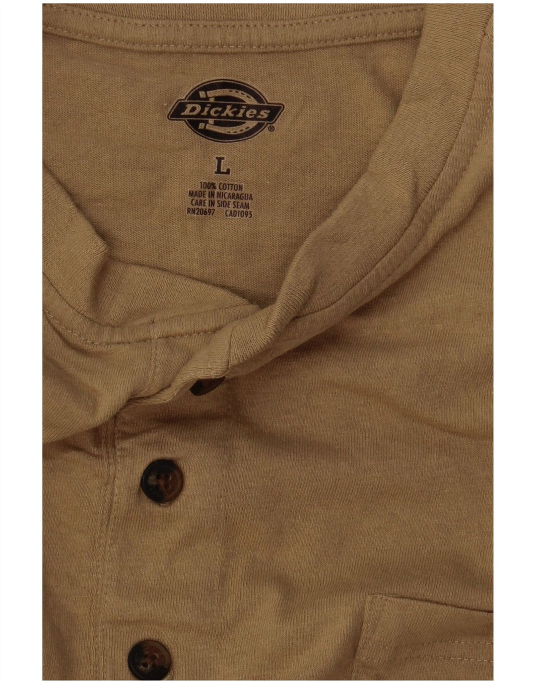 Camiseta masculina Dickies Top grande de algodão bege