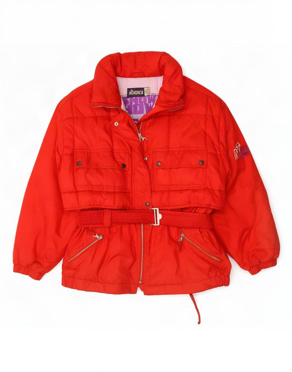 Jaqueta de esqui oversized com capuz feminino Nordica IT 44 poliéster vermelho médio