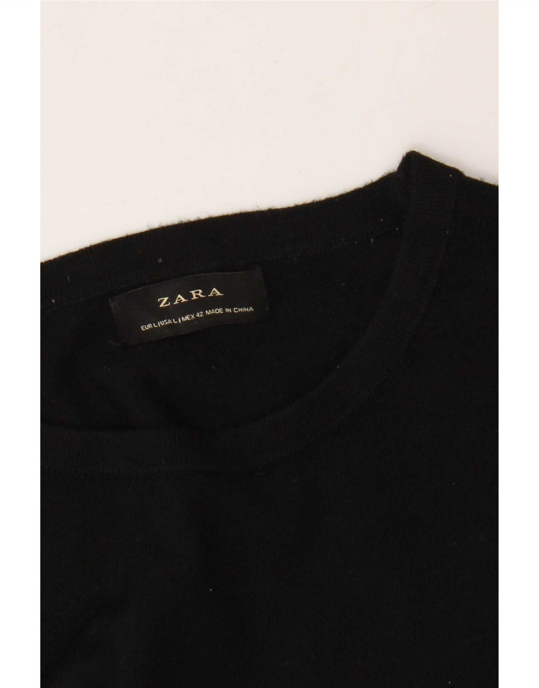 Zara Suéter masculino com gola redonda grande preto