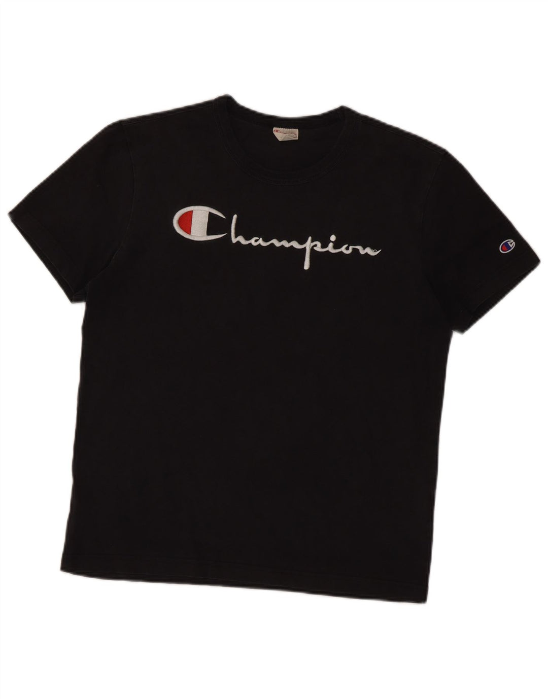 Camiseta gráfica masculina Champion de algodão preto médio