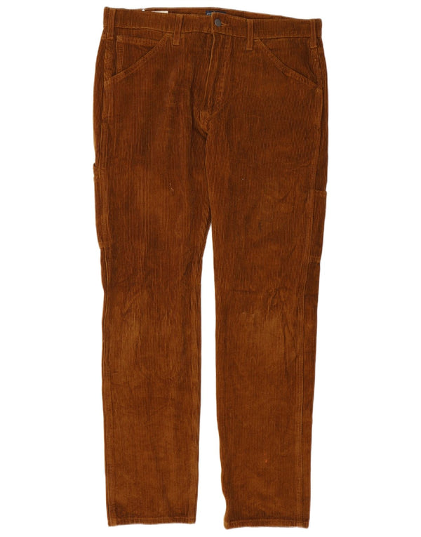 Calça masculina de veludo cotelê Levi's Straight Cargo W34 L34 algodão marrom