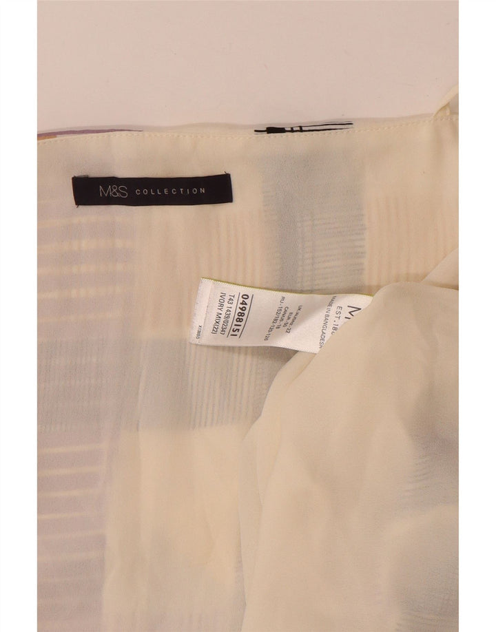 Top feminino Marks & Spencer Crop Cami UK 22 3XL poliéster xadrez bege