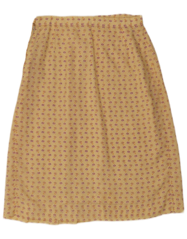 Saia feminina vintage linha A W30 floral amarelo médio
