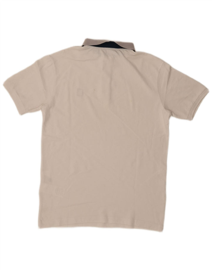 Camisa polo masculina Refrigiwear pequena branca de algodão colorblock