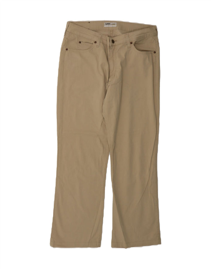 LEE Womens Cameron Straight Casual Trousers W34 L28 Beige Cotton Vintage Lee and Second-Hand Lee from Messina Hembry 
