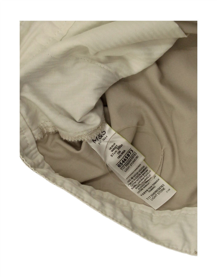 Shorts chino masculino Marks & Spencer W38 XL algodão bege