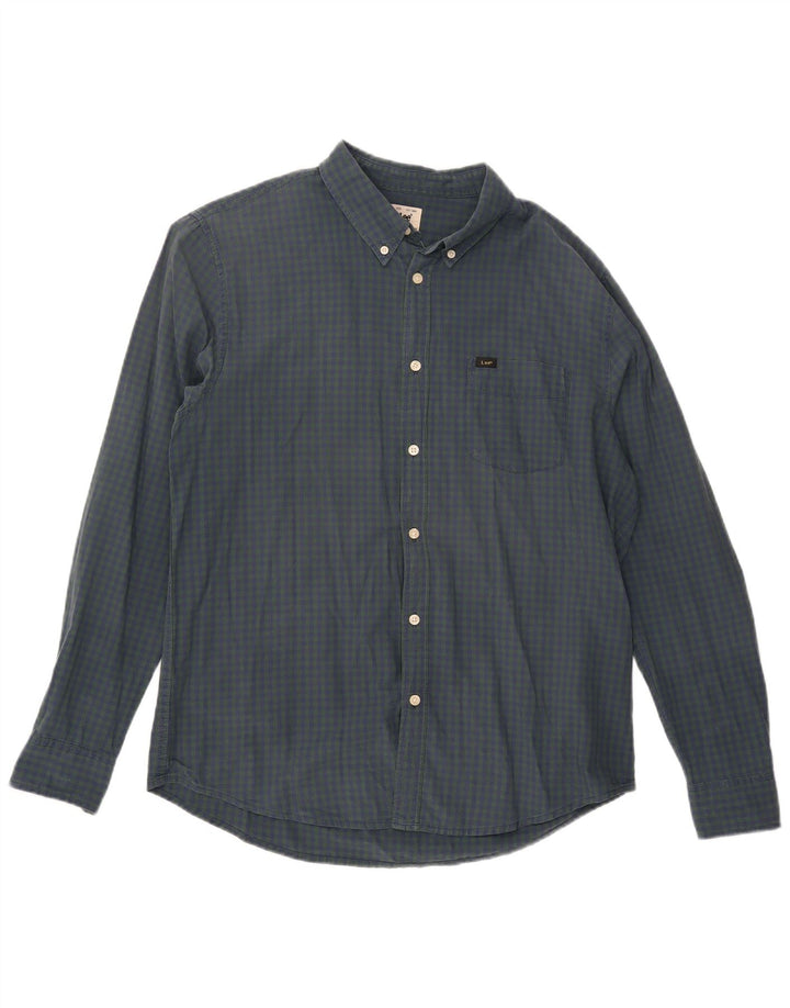 Lee Mens Checked Classic Fit Camisa XL Verde Gingham
