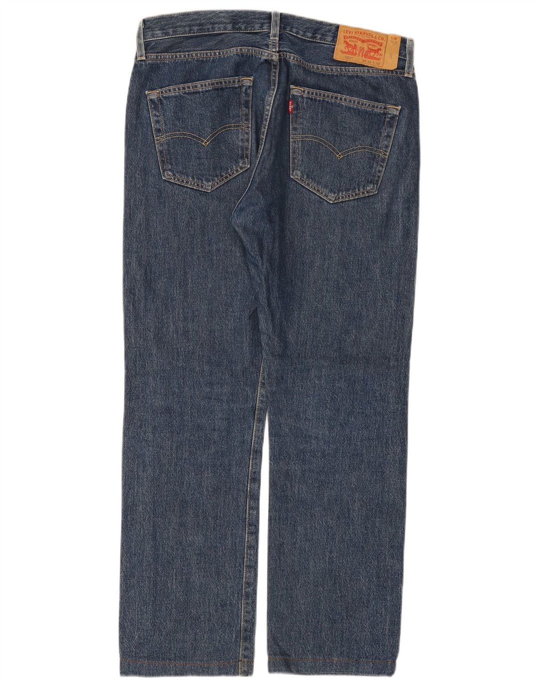 LEVI'S Masculino 501 Straight Jeans W32 L29 Azul Algodão
