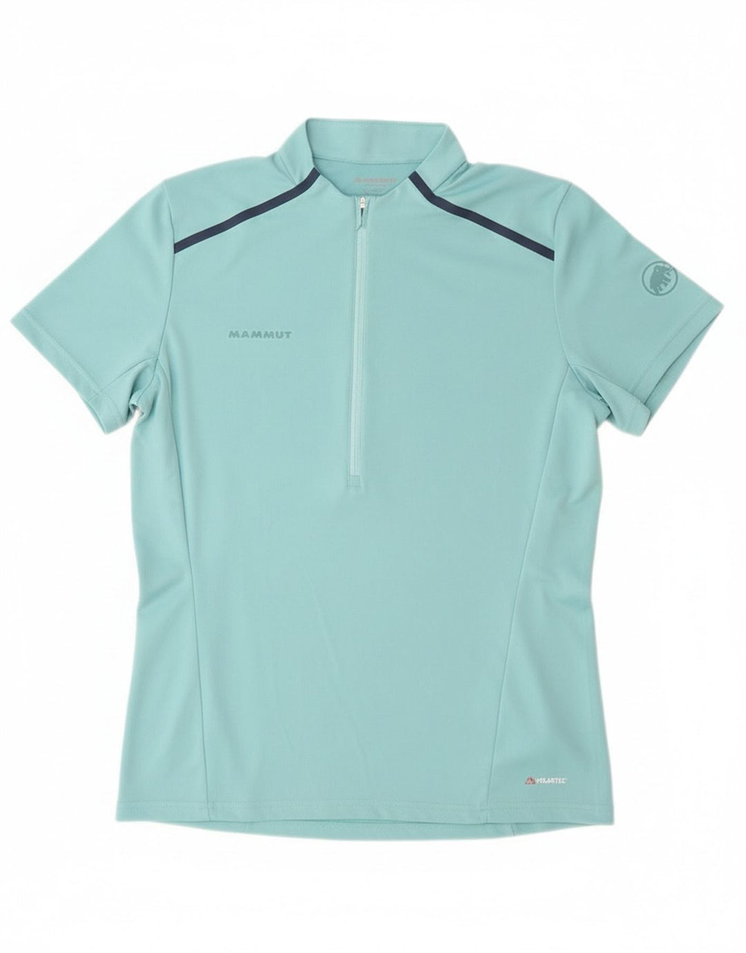 Camiseta masculina Mammut Polartec com zíper e gola alta poliéster azul