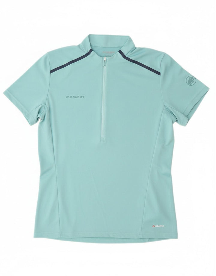 Camiseta masculina Mammut Polartec com zíper e gola alta poliéster azul