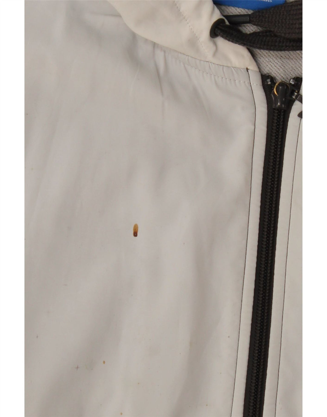 ADIDAS Suéter masculino sem mangas com capuz e zíper grande cinza colorblock poliéster