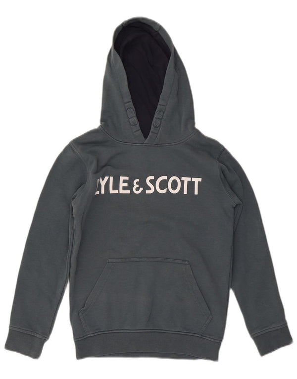 Moletom com capuz gráfico Lyle & Scott Boys 8-9 anos algodão cinza