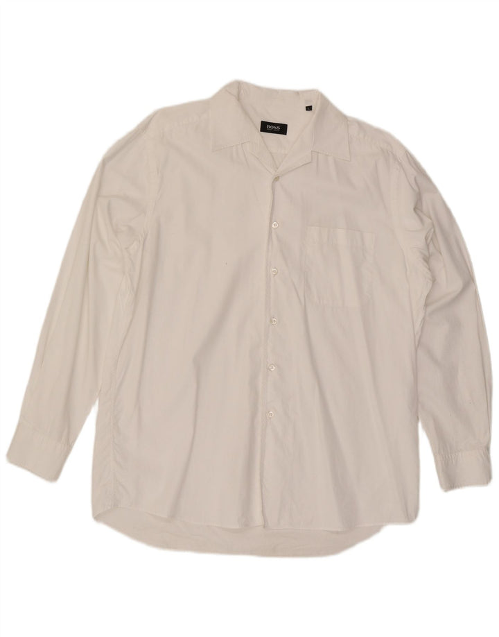Camisa masculina Hugo Boss grande algodão branco