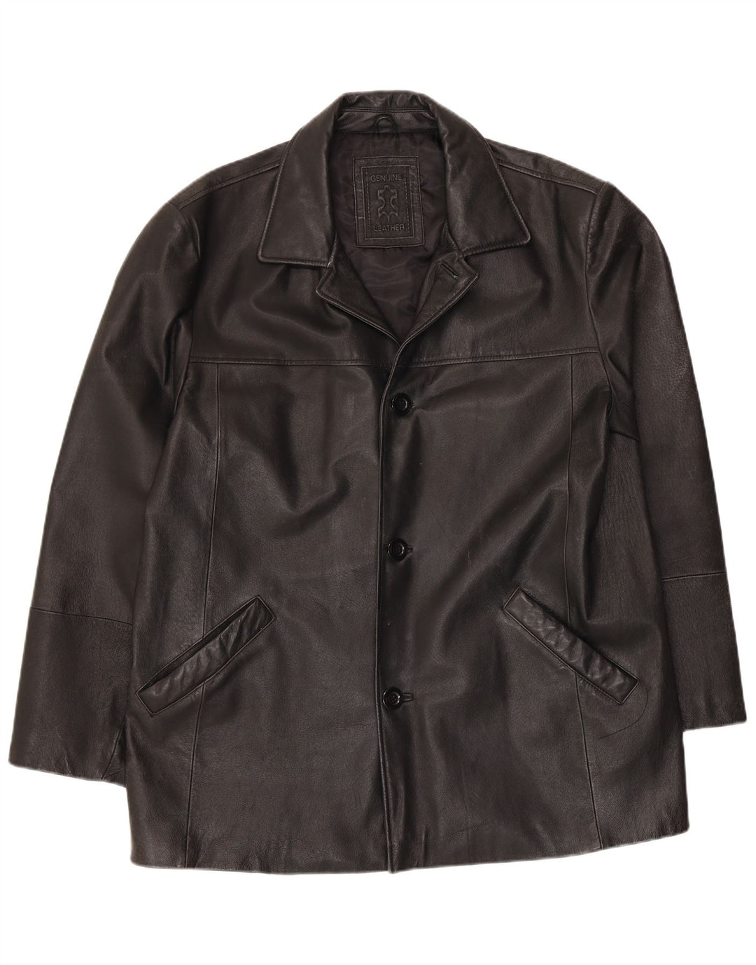 Jaqueta de couro masculina vintage UK 40 grande couro preto
