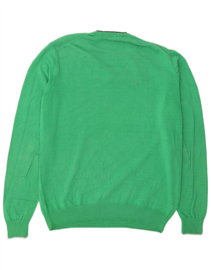 Suéter masculino Sun68 com decote em V XL algodão verde
