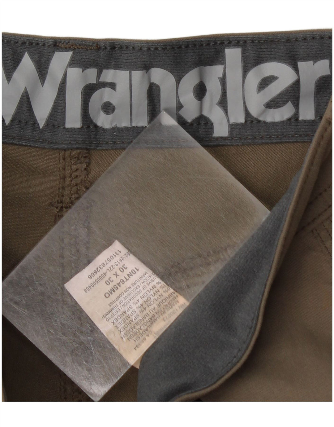 Calça cargo masculina Wrangler reta W30 L30 cáqui nylon