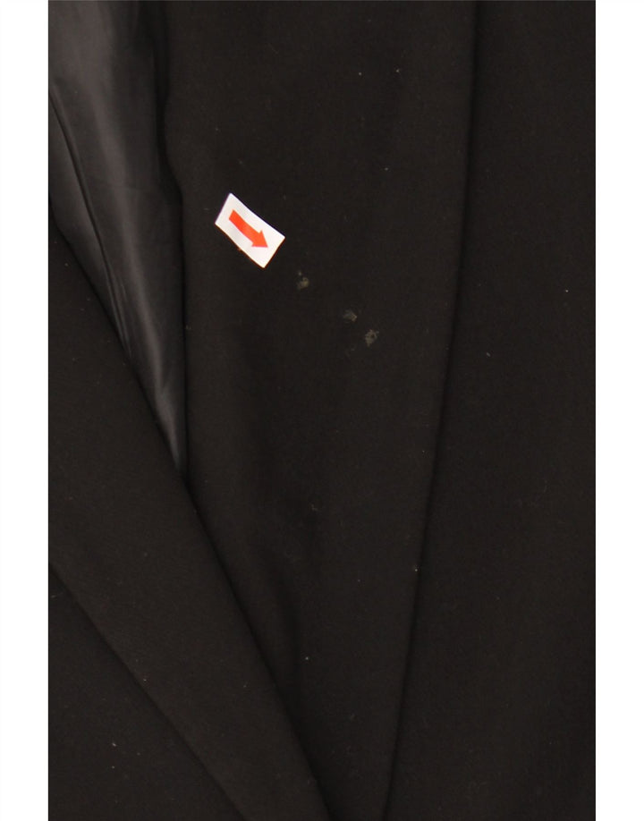Jaqueta blazer feminina ZARA com peito duplo Reino Unido 10 poliéster preto pequeno