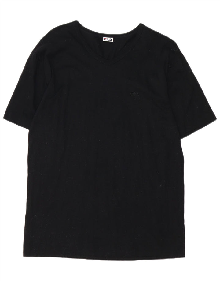 Camiseta feminina FILA UK 14 algodão preto médio