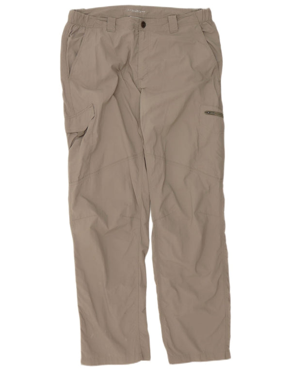 Calça cargo feminina Columbia Omni-Shade Straight W36 L32 cinza nylon