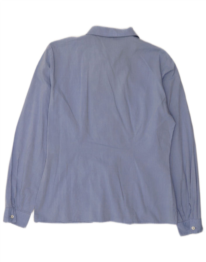 Camisa feminina Marella UK 16 grande algodão azul