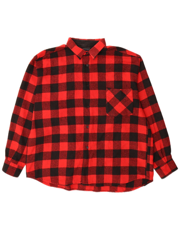 Camisa masculina de flanela Colombus XL vermelho guingão poliéster