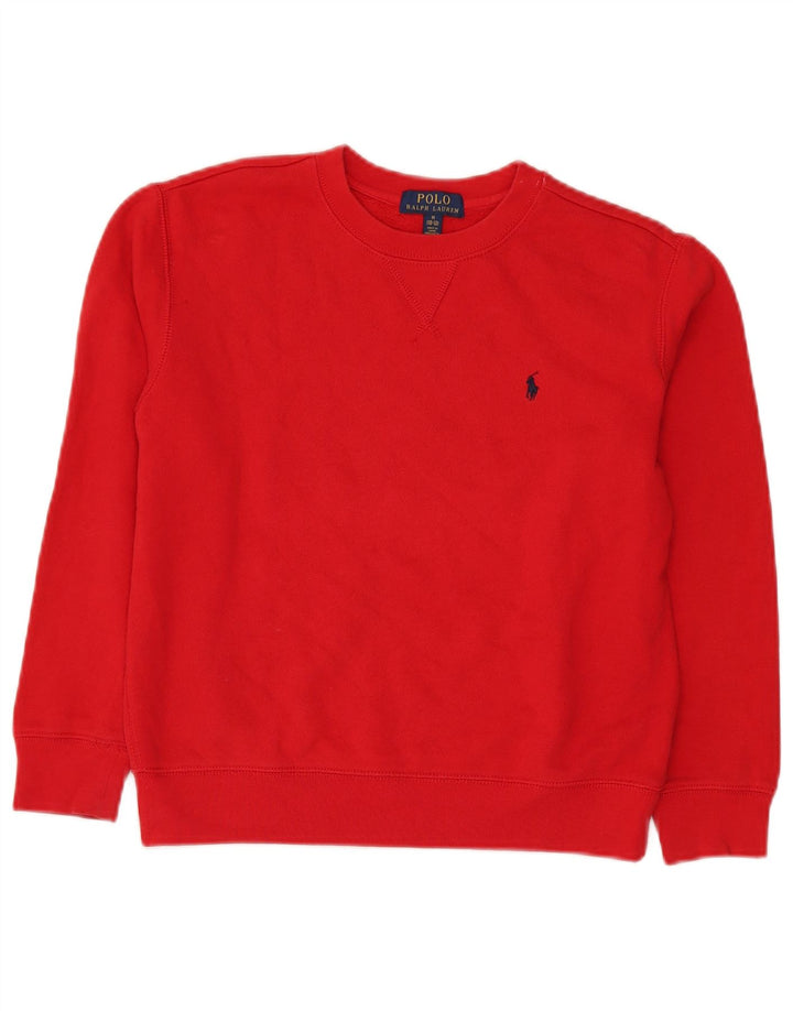 Polo Ralph Lauren Meninos Moletom Jumper 10-11 Anos Médio Algodão Vermelho