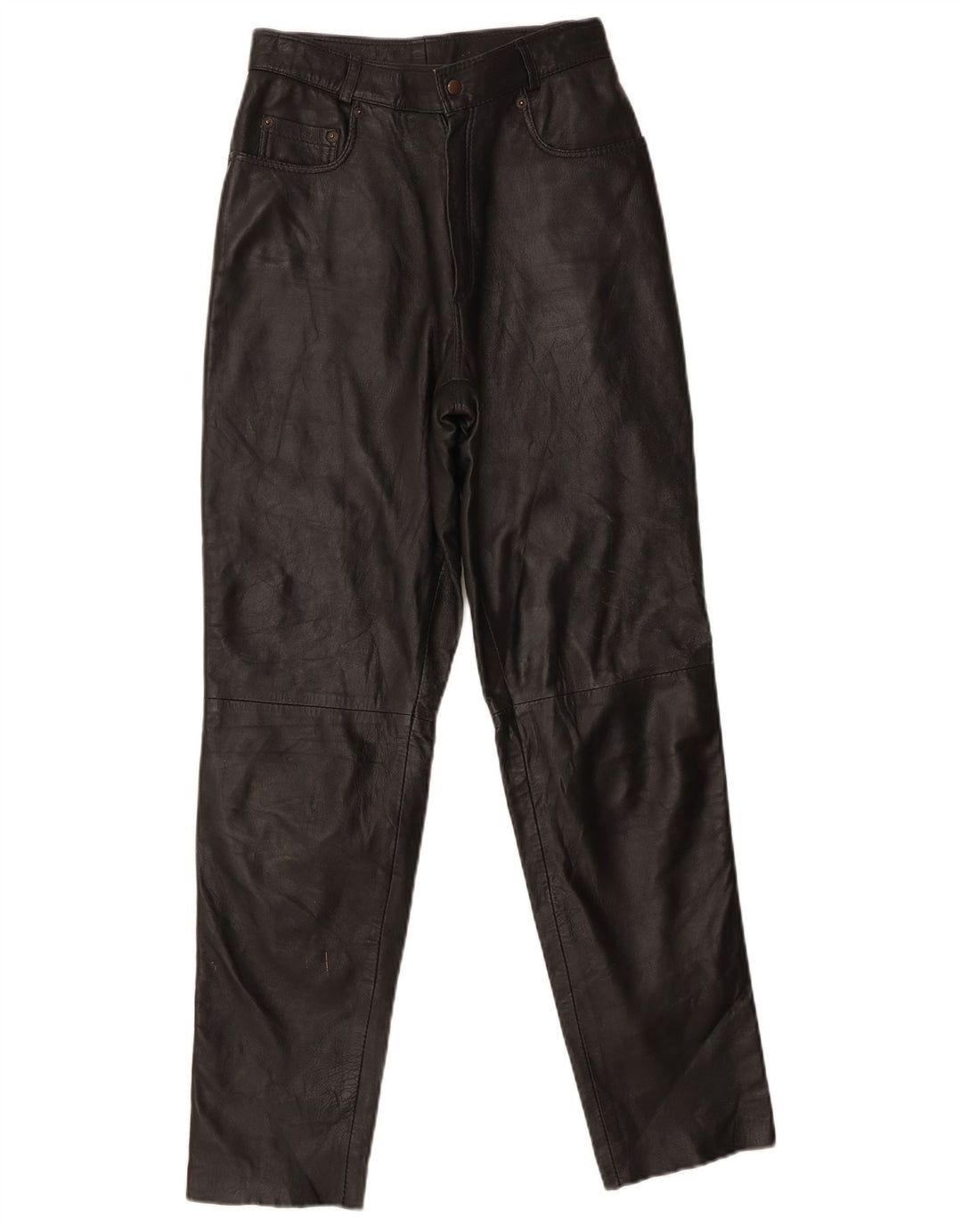 Calça masculina de couro de cintura alta Conbipel W26 L29 couro preto